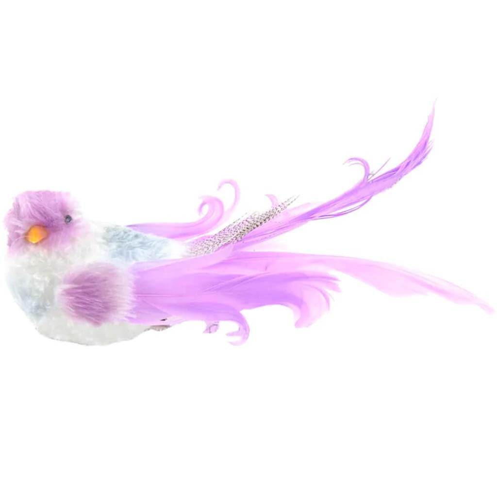 Fuzzy Lilac Bird 6in