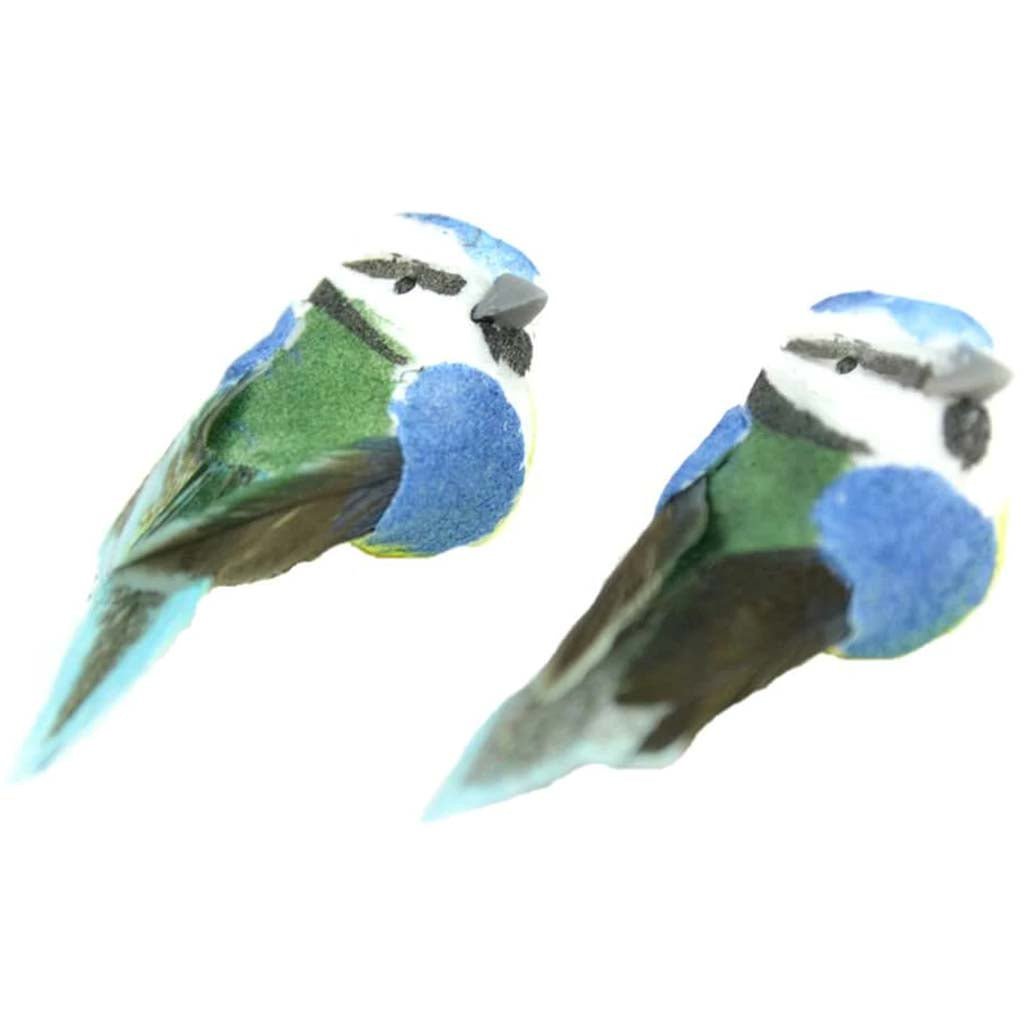 Mini Blue Tit Birds 2pcs 1.25in