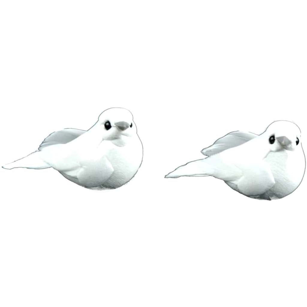 Mini White Doves 2pc 1.5in