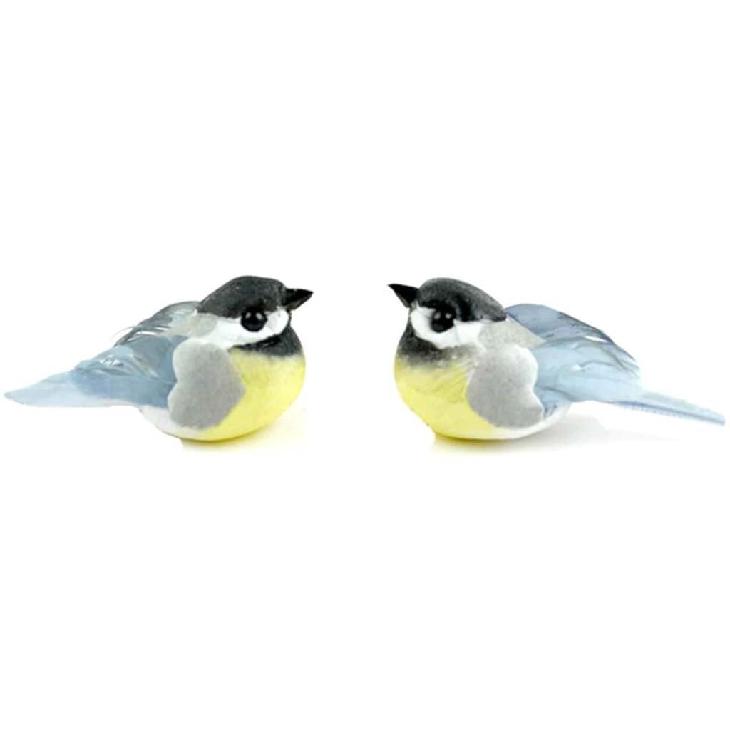 Mini Great Titmouse Birds 2pcs 1.5in