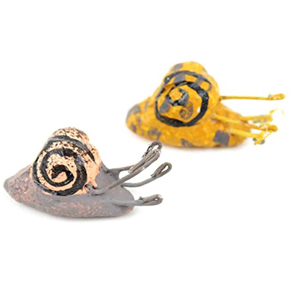 Mini Snail 1&quot; Gold and Light Brown 2pc