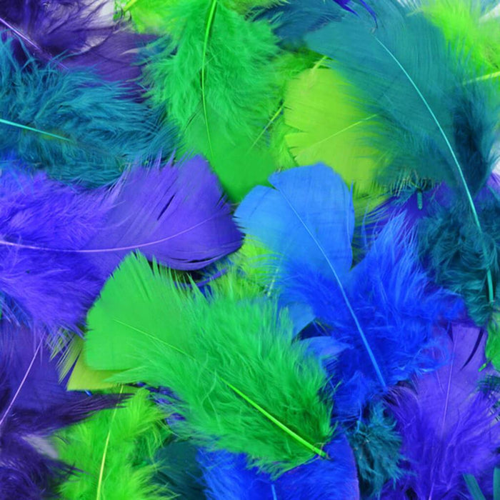 Turkey Flat Feathers 4-6in Cool Mix 14g