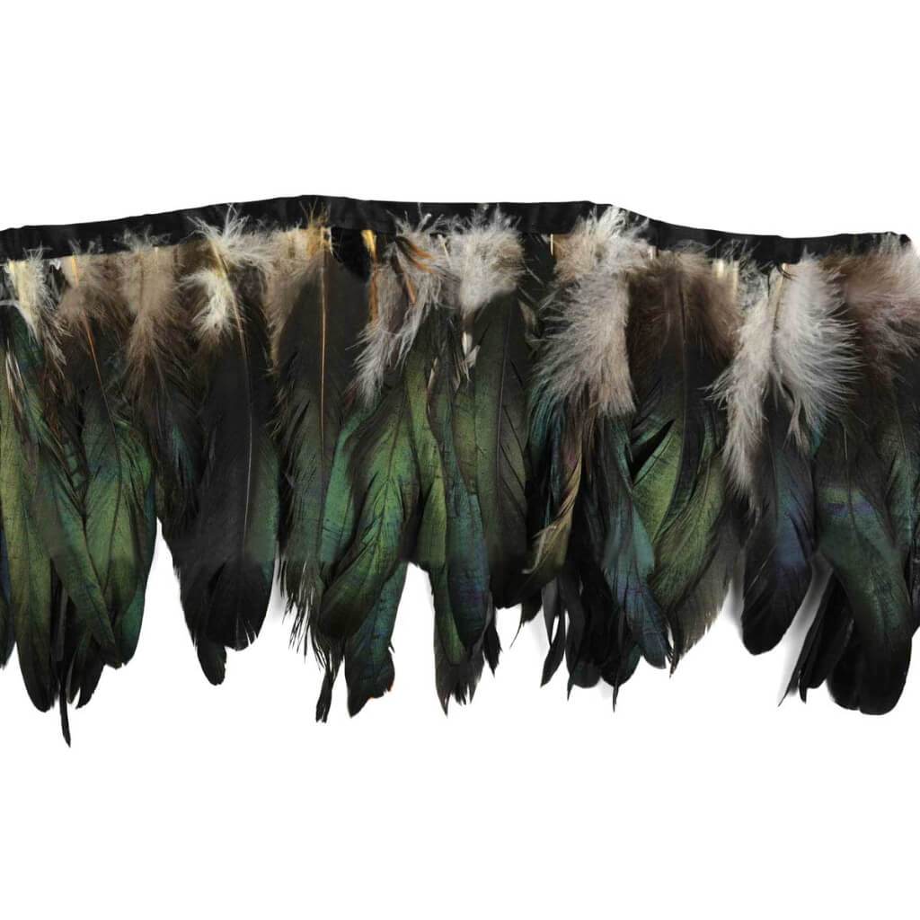 Stitched Black Cocktail Feathers 2yd