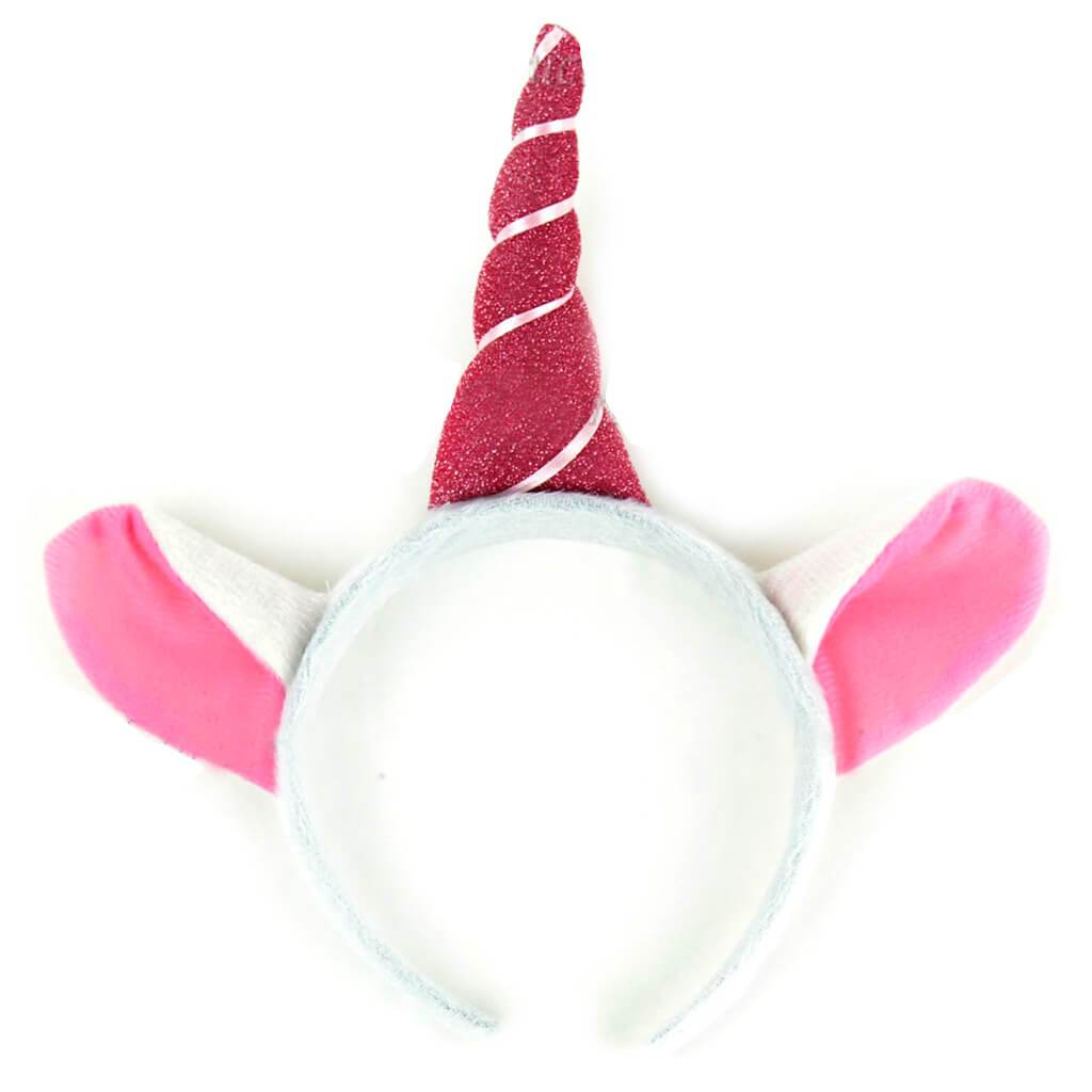 Unicorn Head Band 9.5” White and Pink