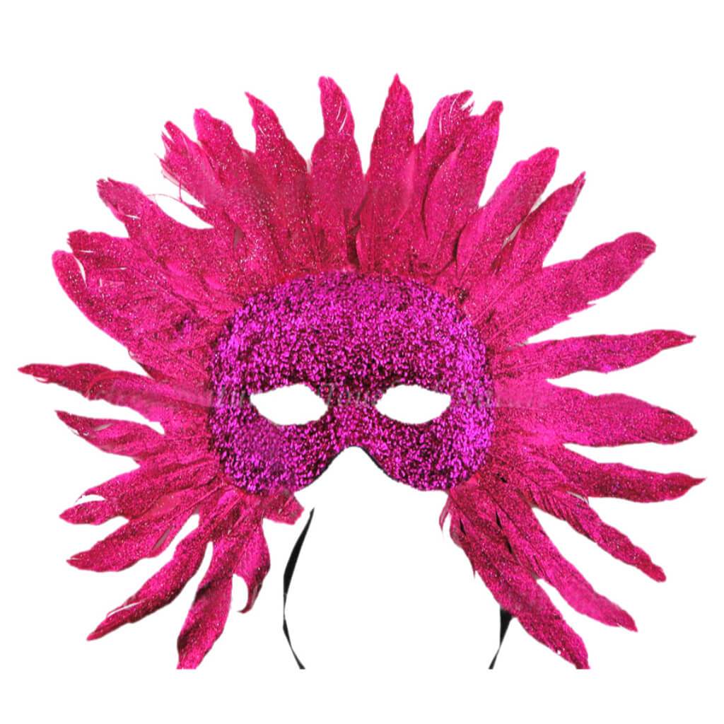 Tinsel Half Mask 8in Cocktail Feathers