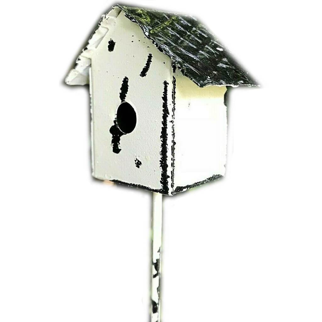 Miniature Garden Bird House 8.5in White