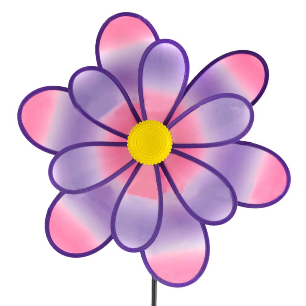 Spinning Flower Garden Flag Pink/Purple Ombre 34in