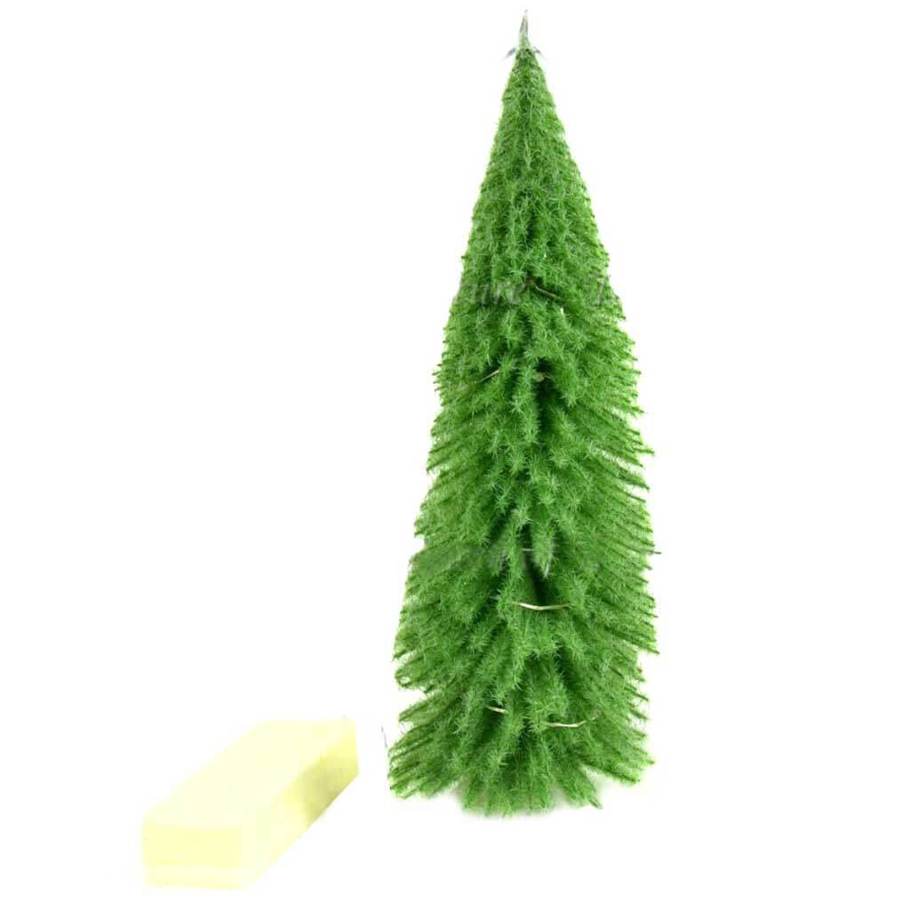 LED Green Fuzzy Bottle Brush Tree 10in