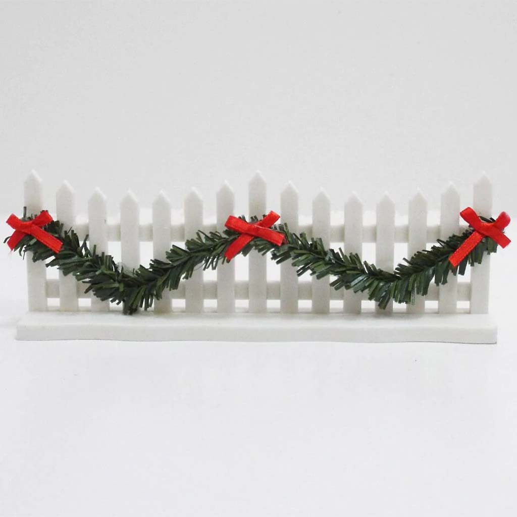 WHITE FENCE WITH GARLAND 2&quot; 