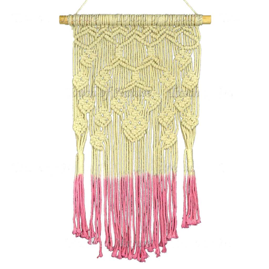 Pink Ombre Hanging Macrame26in