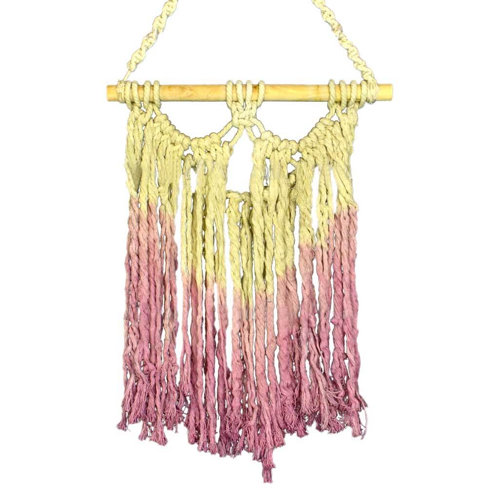 Hanging Macrame 21in Purple Ombre