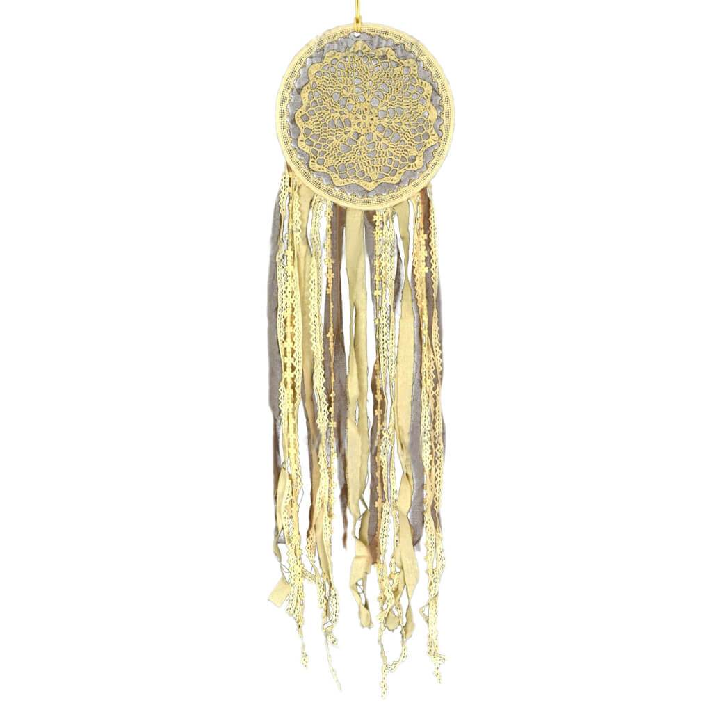 Dream Catcher with Assorted Lace Mesh and Cotton Trimmings 36in