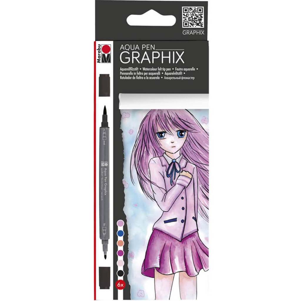 Graphix Aqua Pen Make Manga Set/6