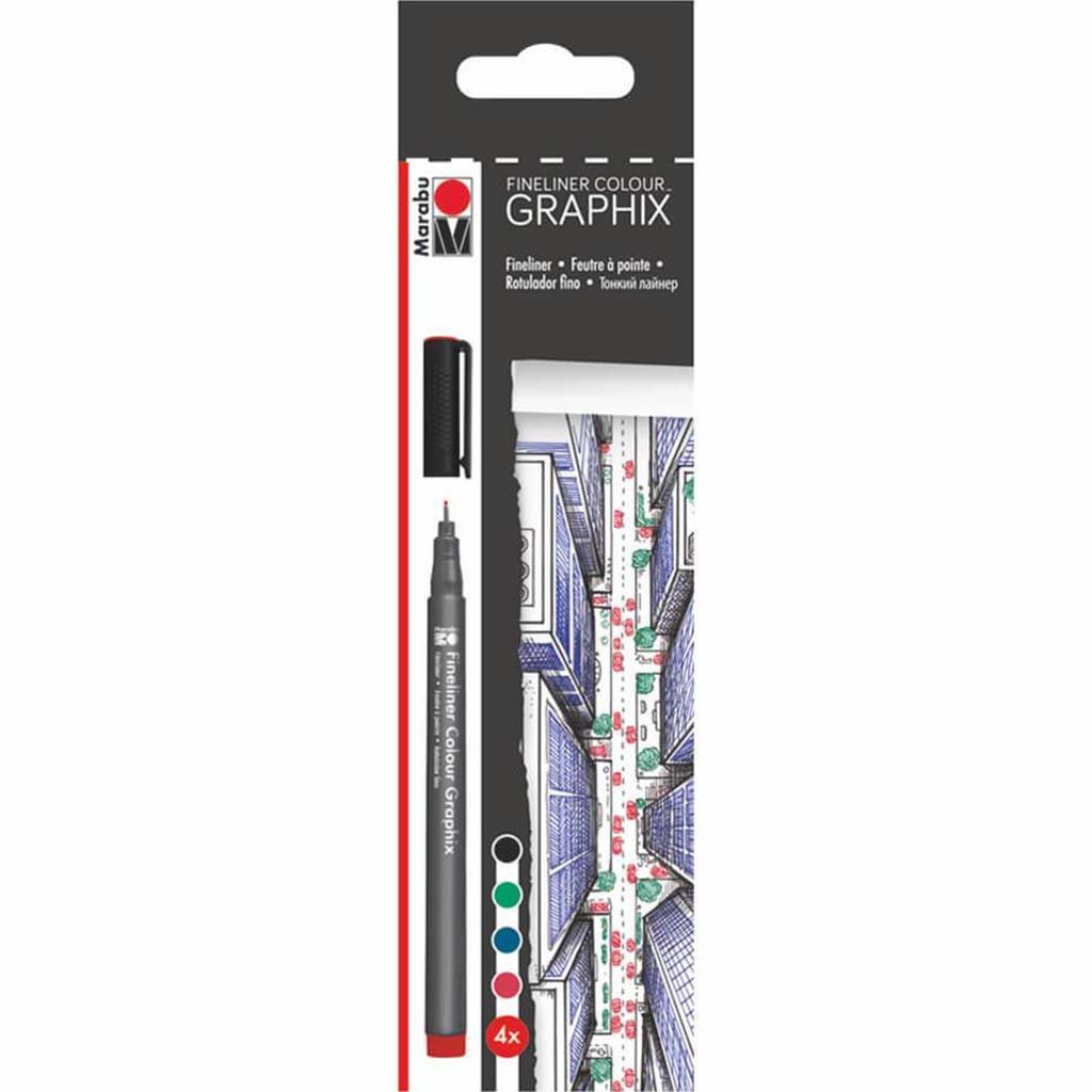 Graphix Fineliner Graphix Pen Skyline Set/4