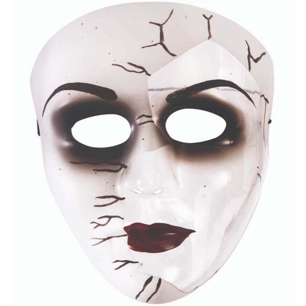 Broken Doll Face Plastic Mask