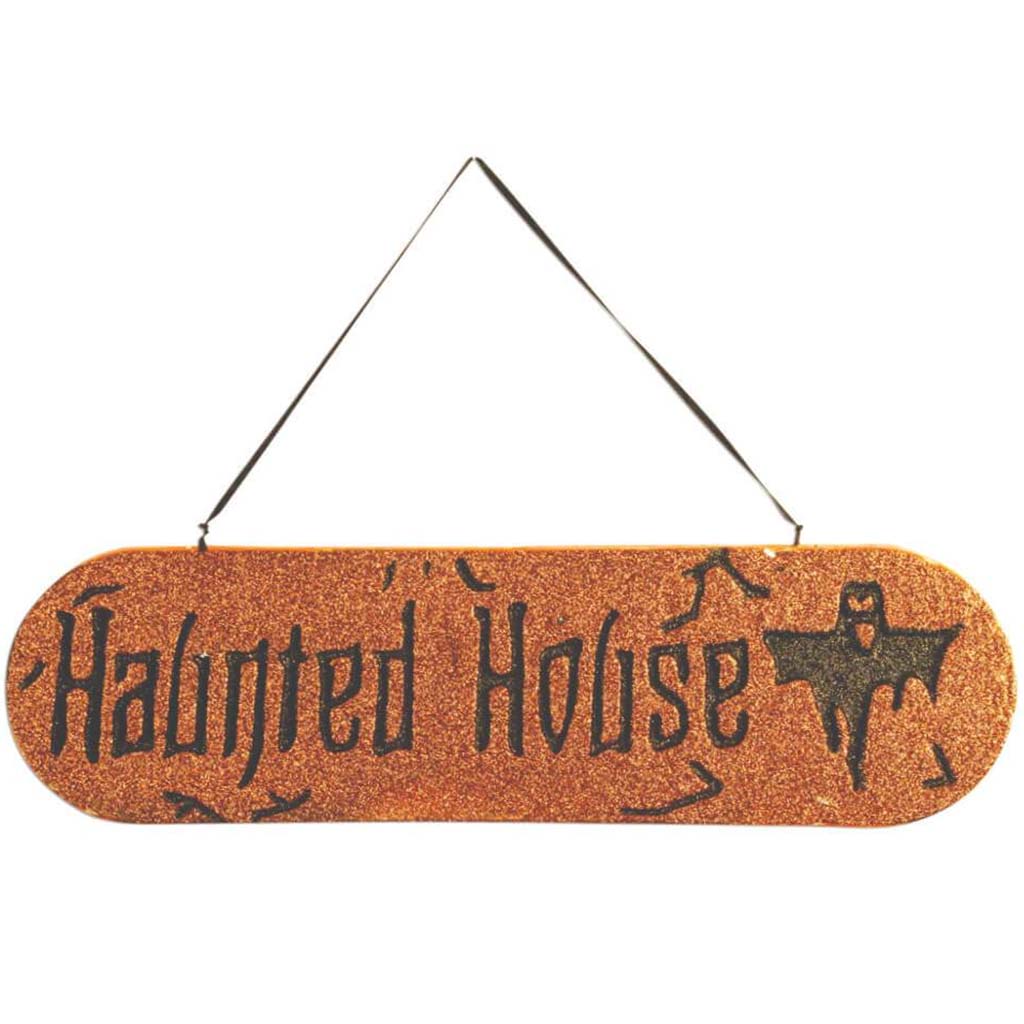 Glitter Haunted House Sign