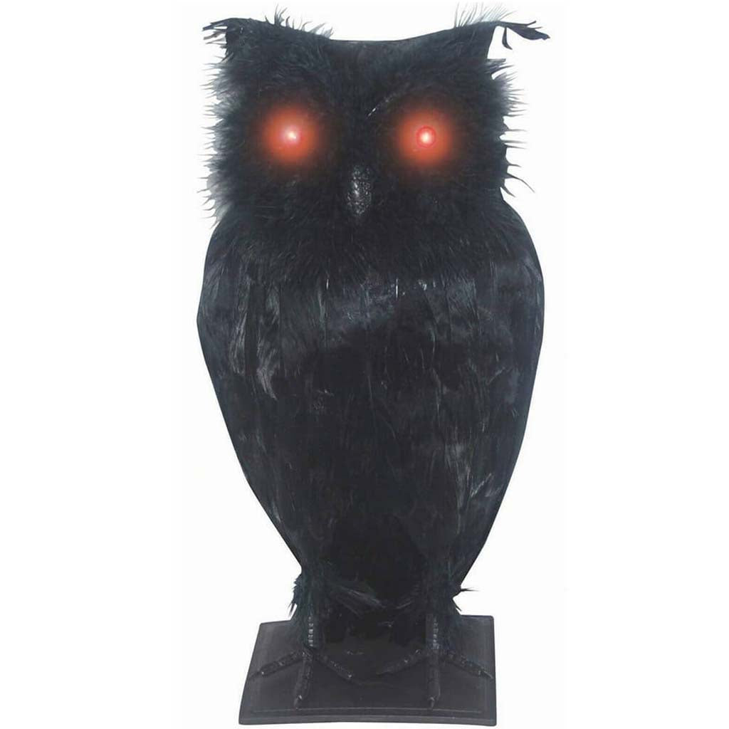 Light Up Eyes Haunted Owl 10in