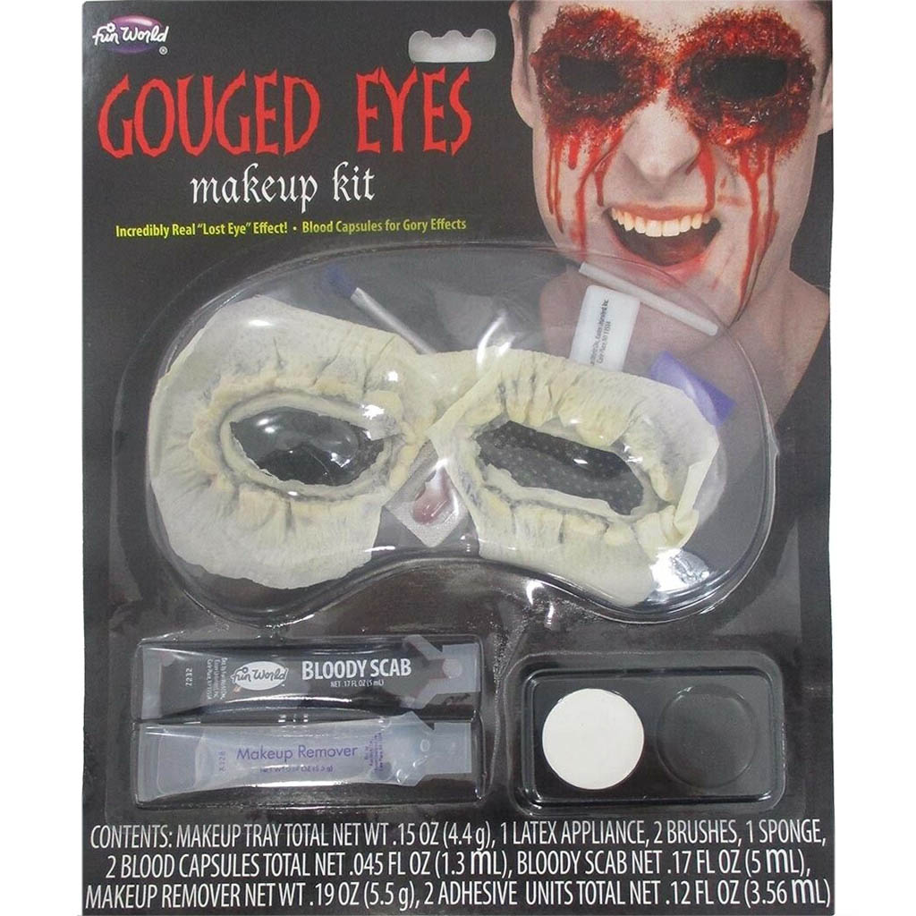 Gouged Eyes Horror Gory Zombie Living Dead Haunted House Bloody Scary Makeup Kit 