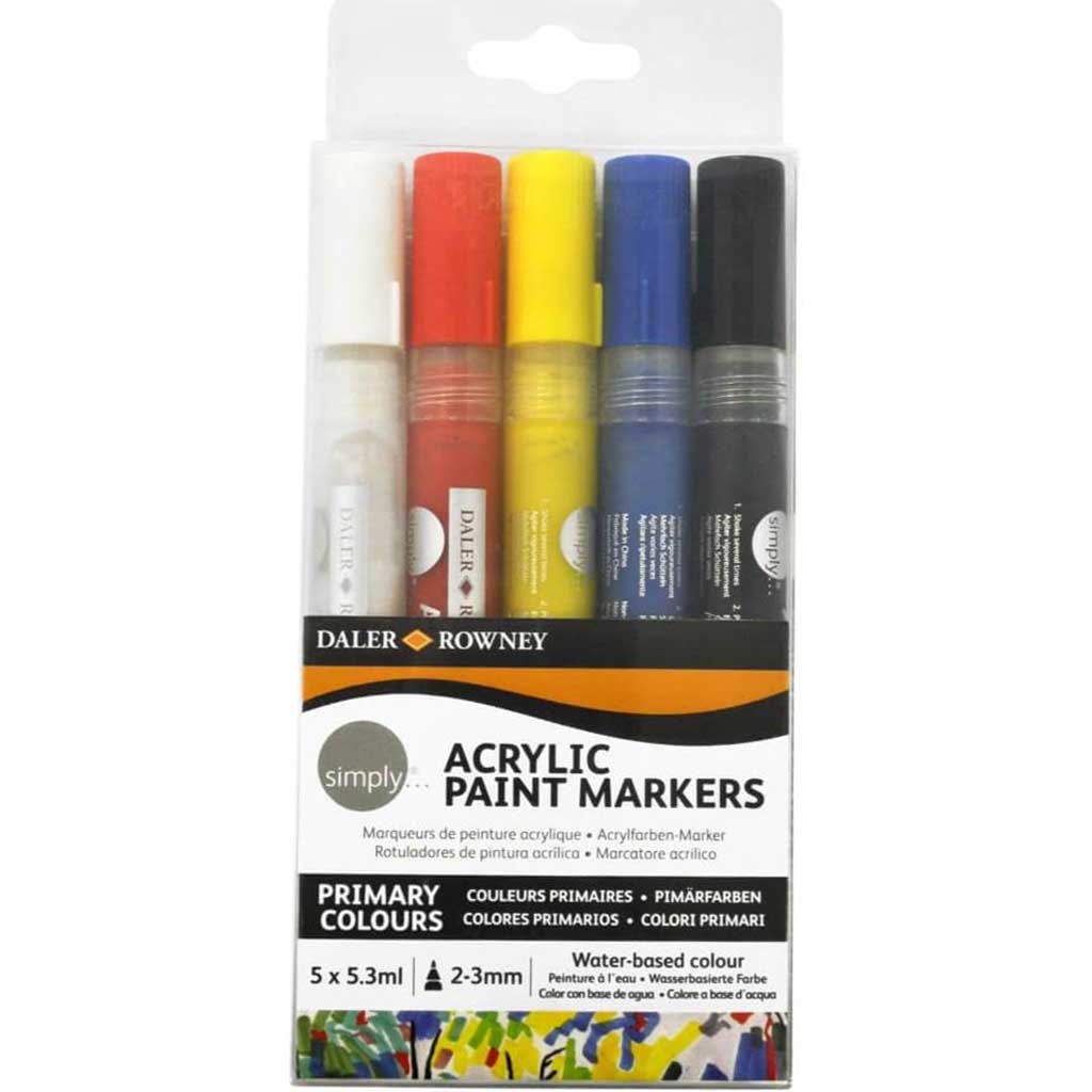 Daler-Rowney Daler-Rowney FW Paint Marker Set of 2, 1mm Hard Point Nib,  Small Barrel