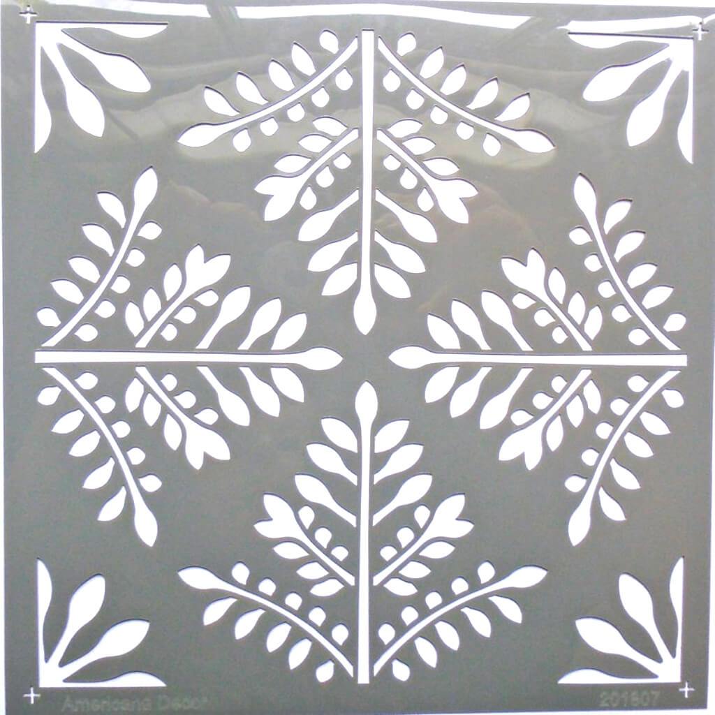 AMERICANA DECOR STENCIL FERN FROND 8IN X 8IN