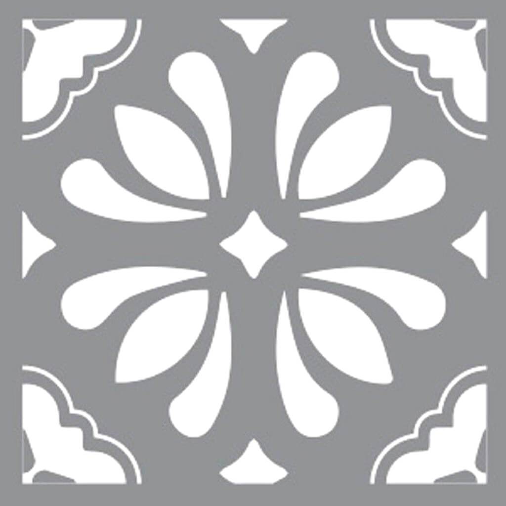 AMERICANA DECOR STENCIL FLORAL TILE 8IN X 8IN