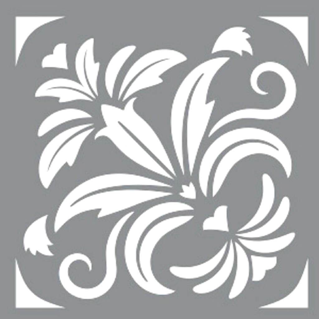 AMERICANA DECOR STENCIL FLORAL DAMASK 8IN X 8IN