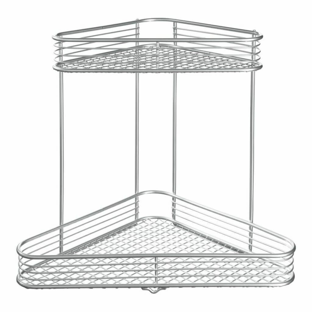 VIENNA 2-TIER CORNER SHELF SIL 