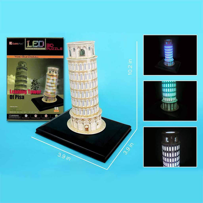 Leaning Tower Of Pisa with Base & Lights 15pcs