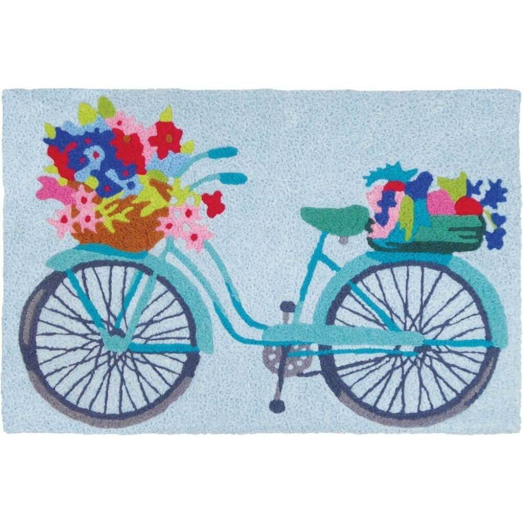 JELLYBEAN RUG FLOWER BASKET ON BICYCLE 