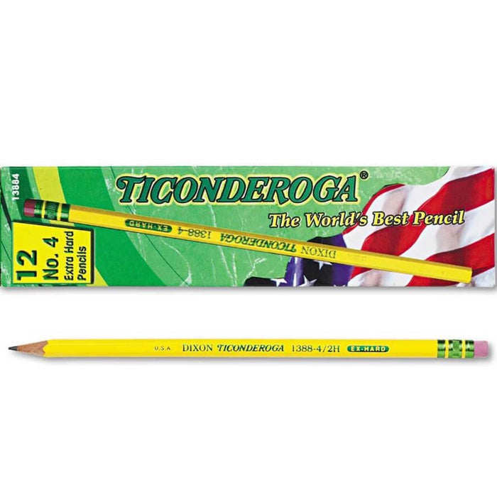 THE WORLD'S BEST PENCIL #4 EXTRA HARD YELLOW 12CT 