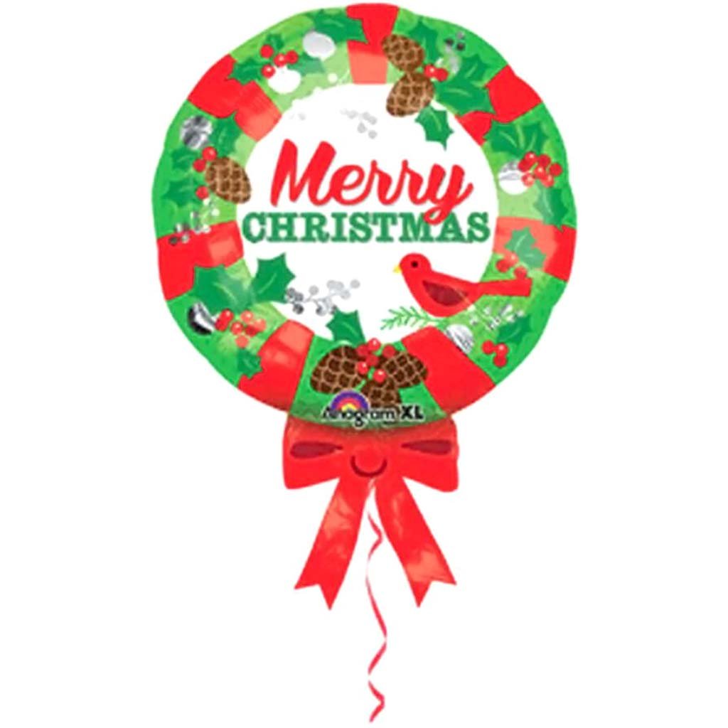 Christmas Wreath Supershape Foil Balloon 21 x 28in