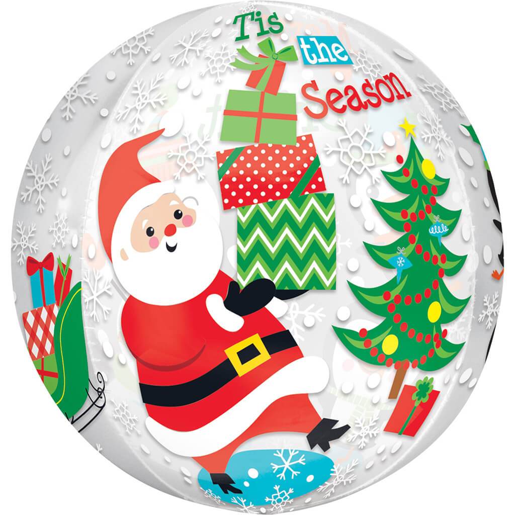 Orbs Christmas Scene Foil Balloon 15 x 16in