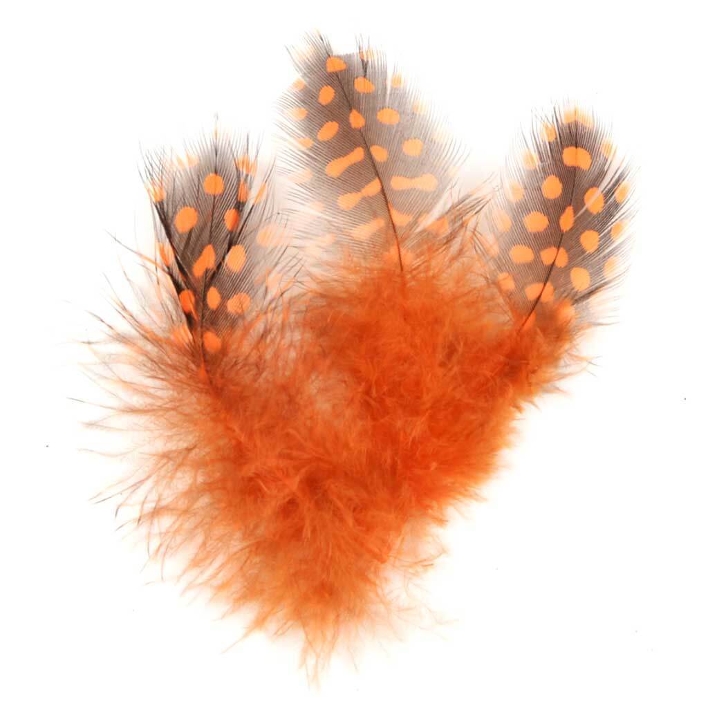 Designer Feathers Guinea Feathers 3pc Orange