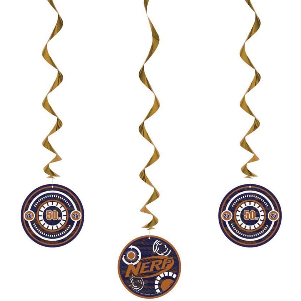 Nerf Hanging Swirl Decorations, 26in, 3ct 