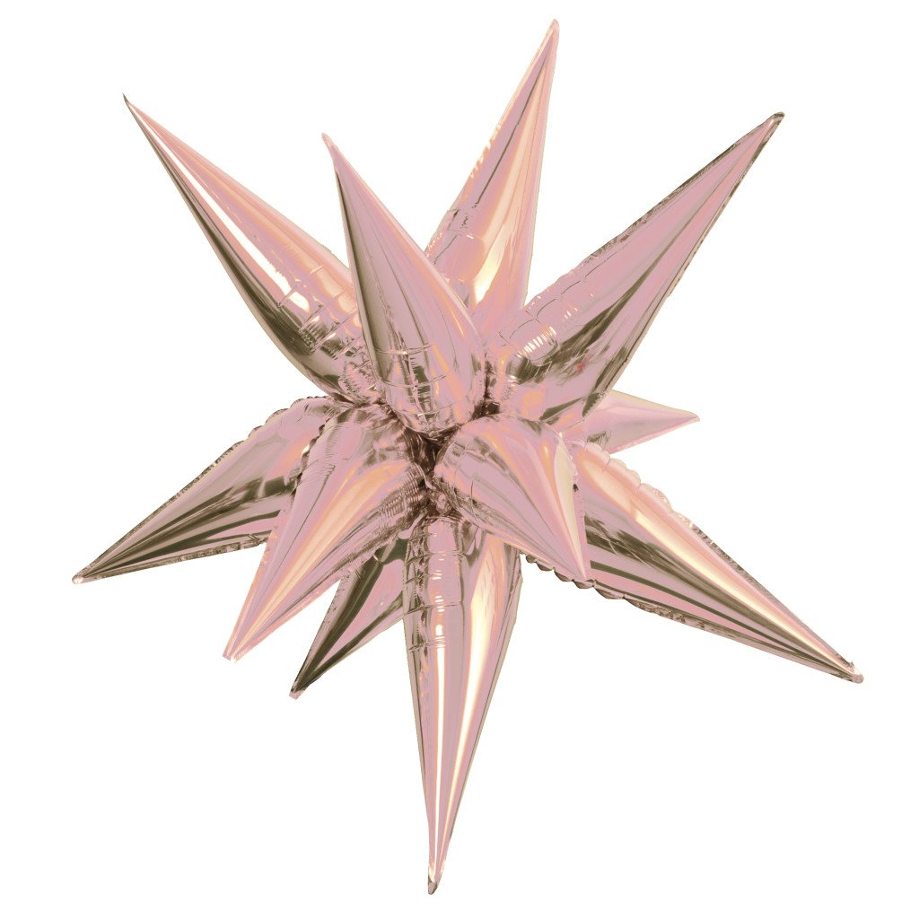 Rose Gold 12 Point 3D Star Foil Balloon - Jumbo 