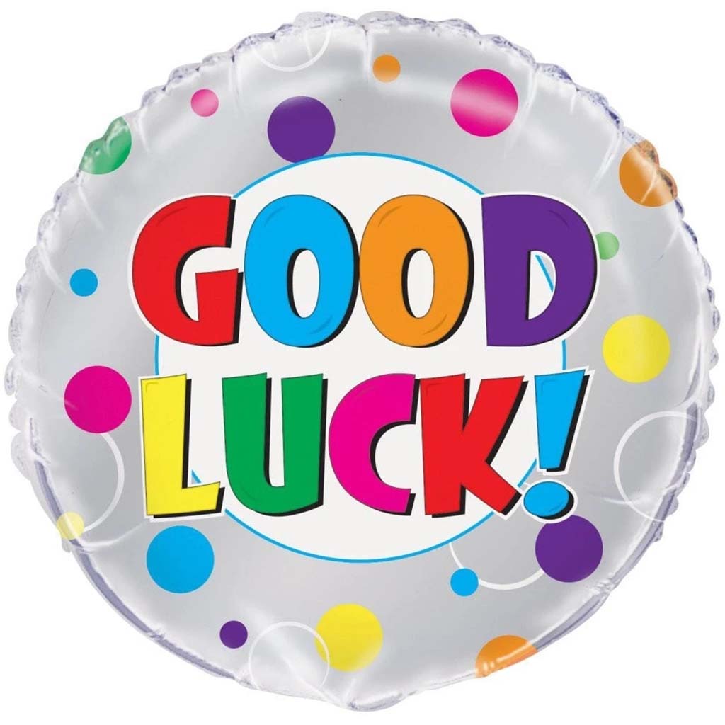 Colorful Good Luck Round Foil Balloon 18in 