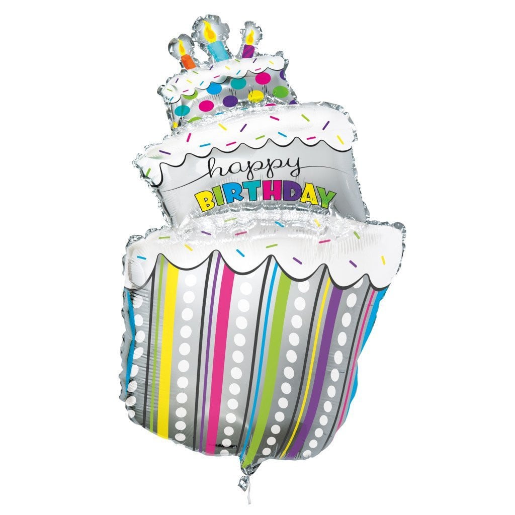 Giant Foil Balloon 40in, Birthday Cake Polka Dots 