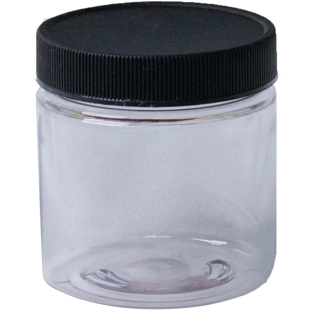 EMPTY WIDE MOUTH PLASTIC JAR CLEAR 4OZ