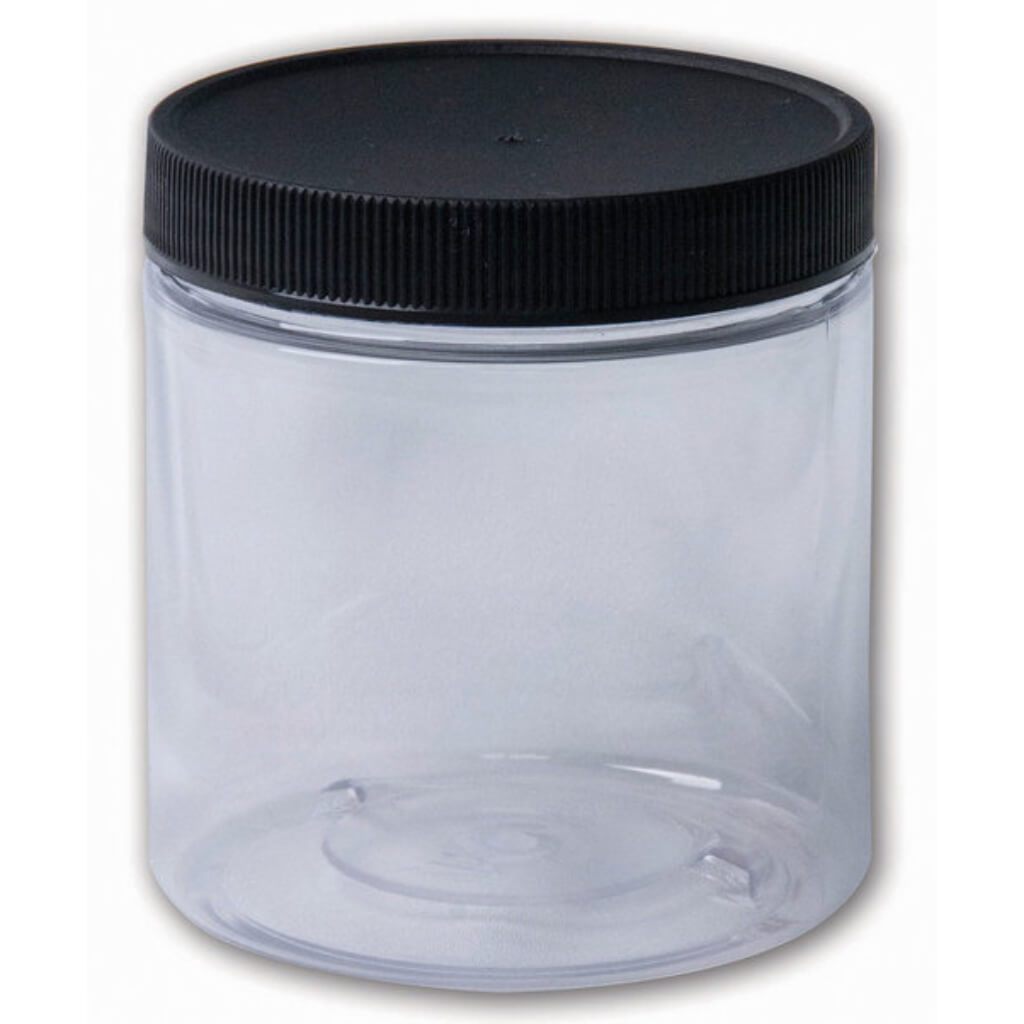 EMPTY WIDE MOUTH PLASTIC JAR CLEAR 8OZ