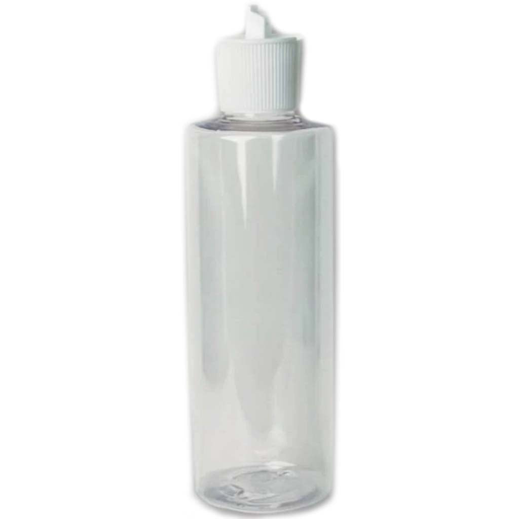 PLASTIC BOTTLE WITH SPOUT CAP CLEAR 8OZ