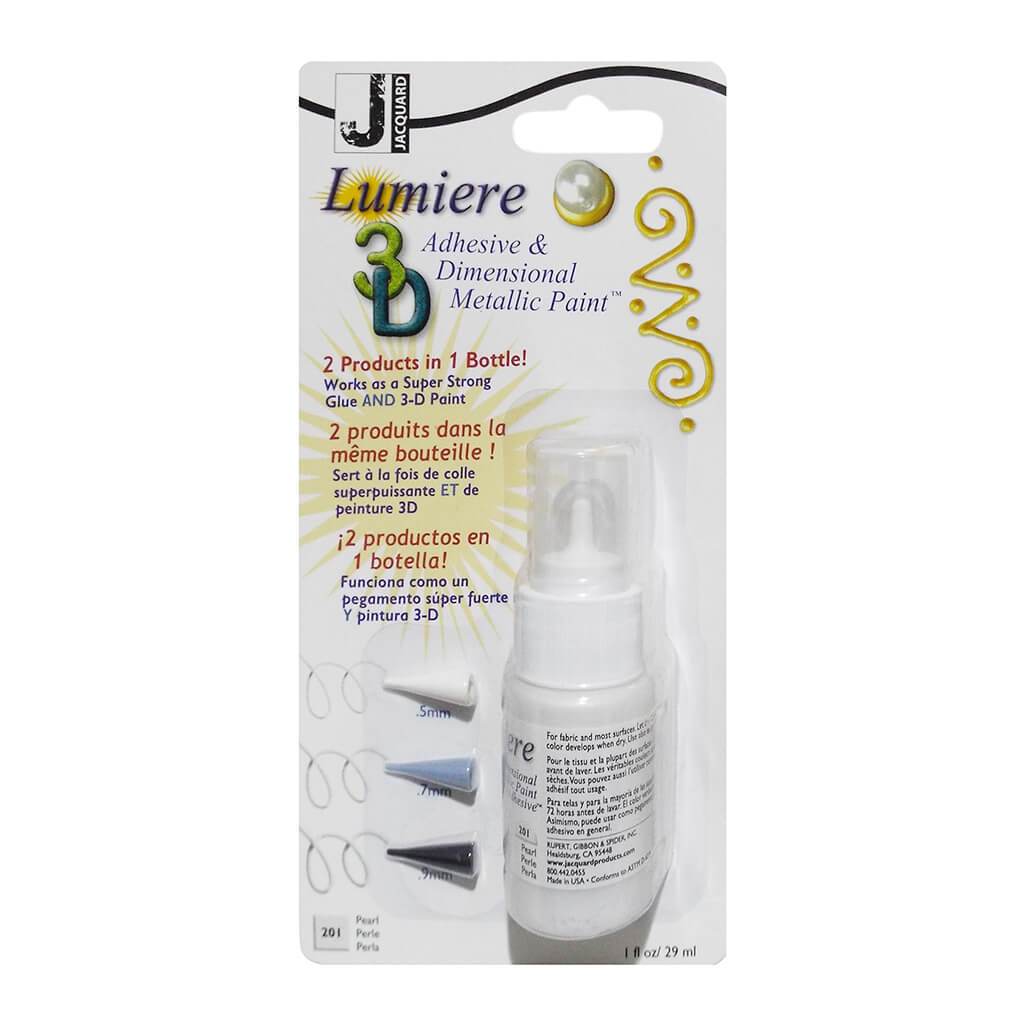 Lumiere 3D Metallic Paint and Adhesive Blister 1oz Clear