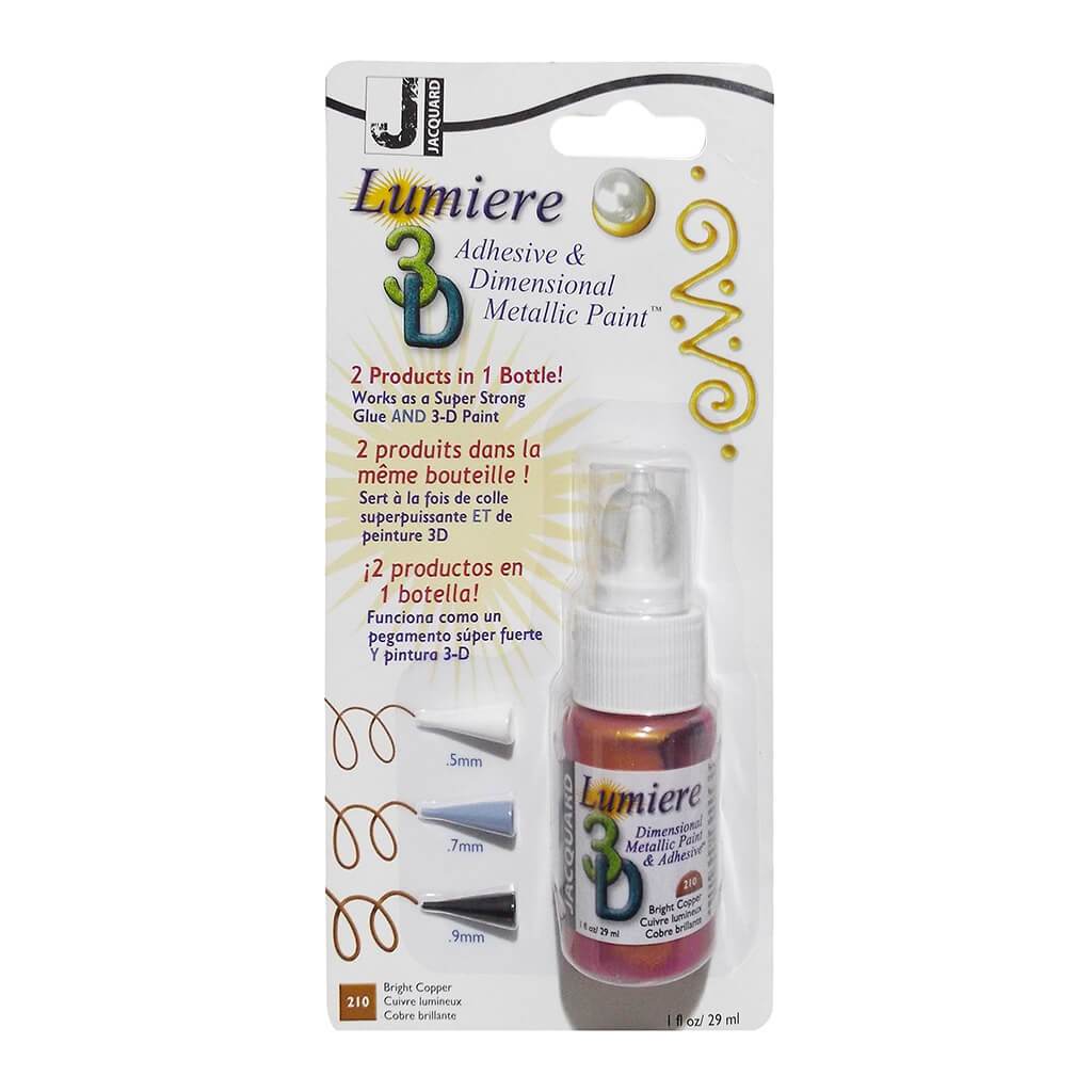 Lumiere 3D Metallic Paint and Adhesive Blister 1oz Clear