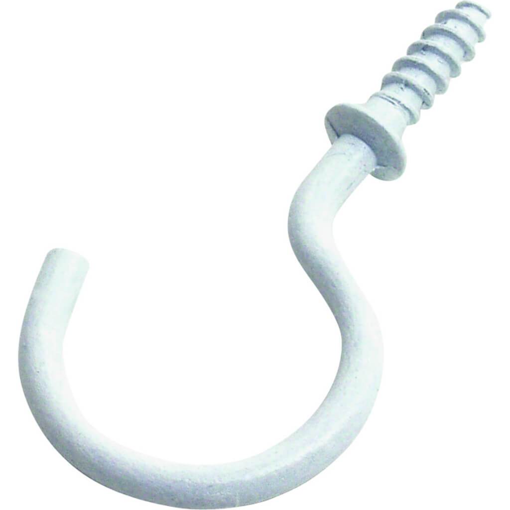 CUP HOOK 1-1/4IN WHITE VINYL 