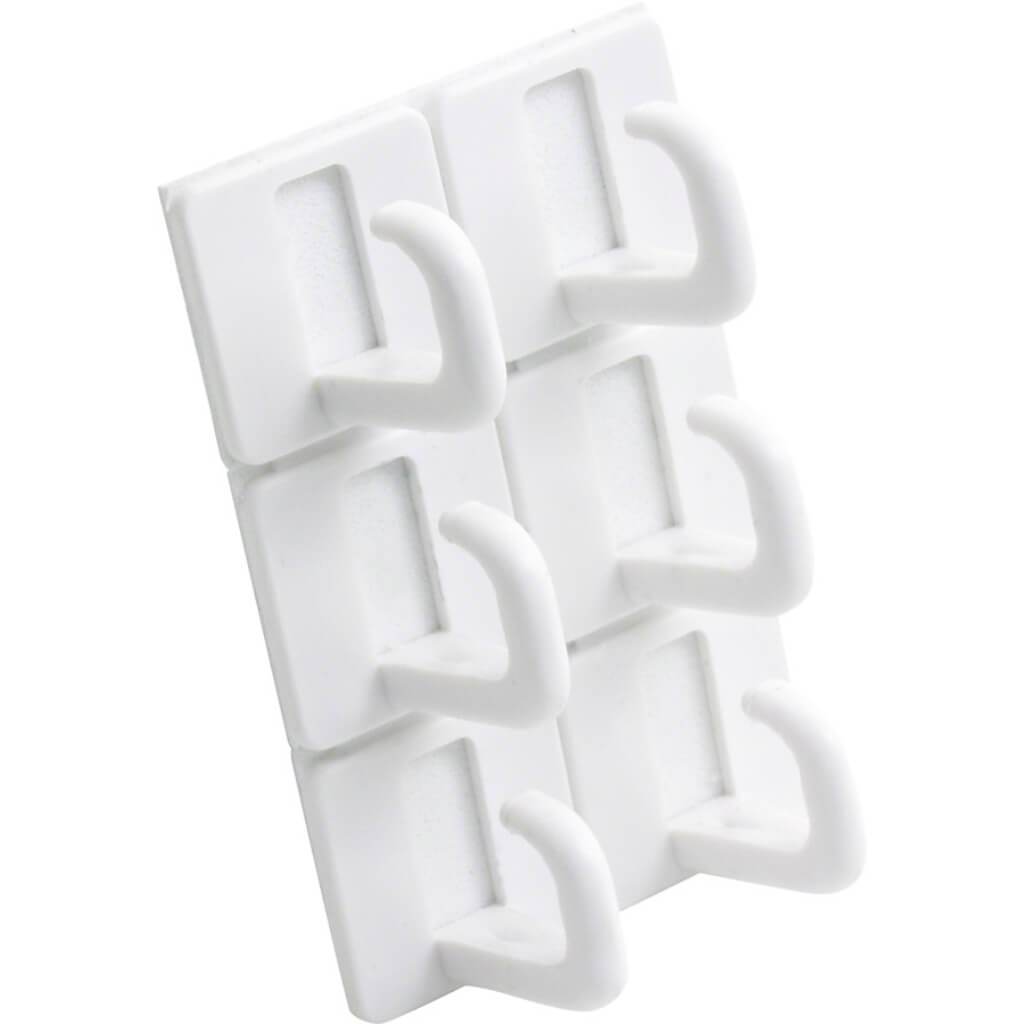 CUP HOOK PLASTIC ADH WHITE 