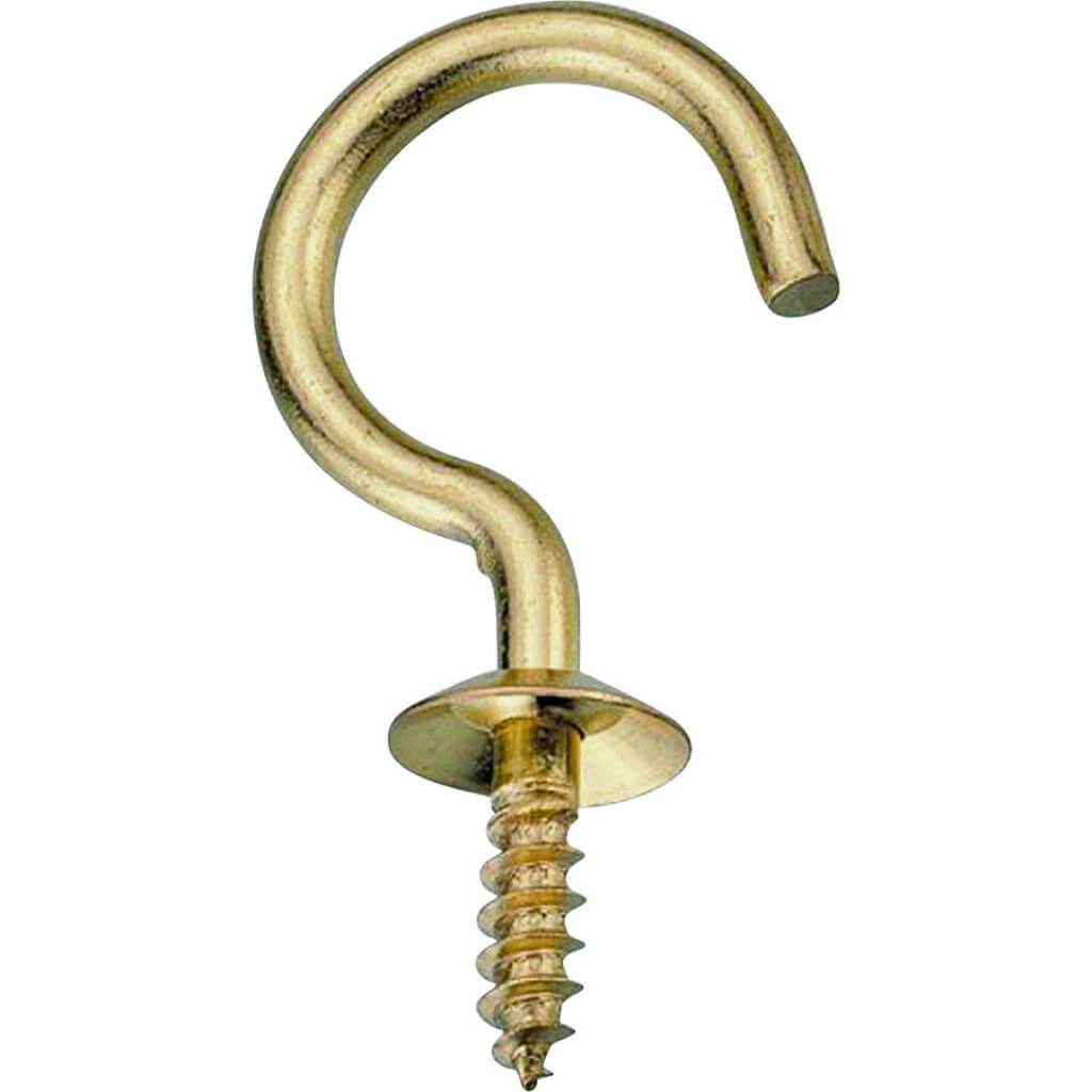 CUP HOOK SOLID BRASS 1/2IN 