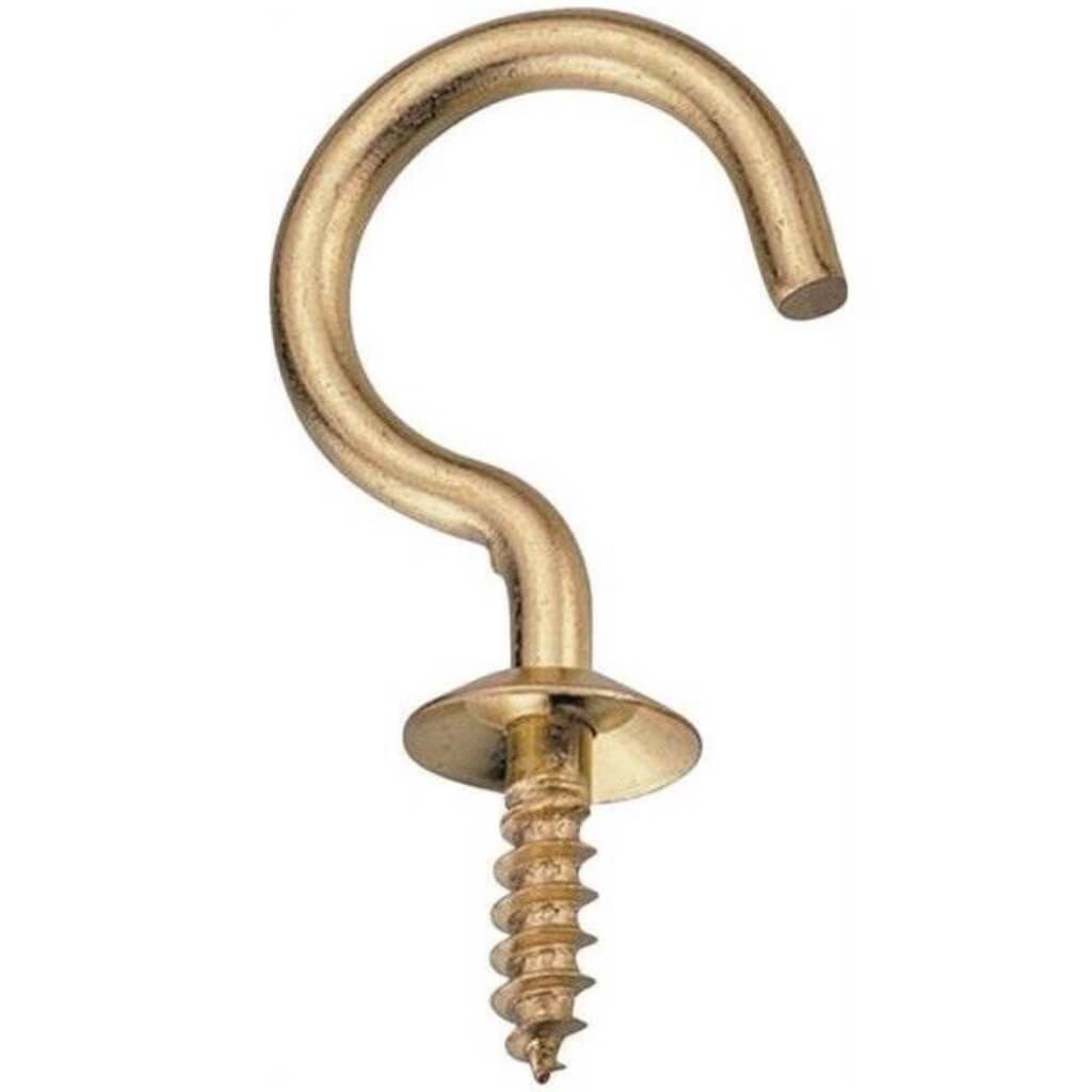 CUP HOOK SOLID BRASS 1IN 4PC 