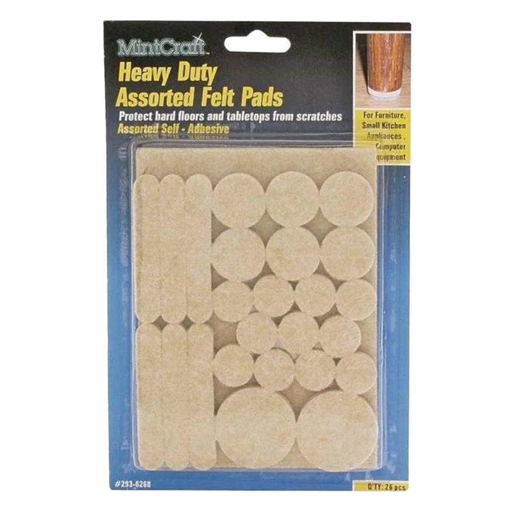 PAD FELT HD ASSORTMENT 26PC HEAVY DUTY FELT PADS 