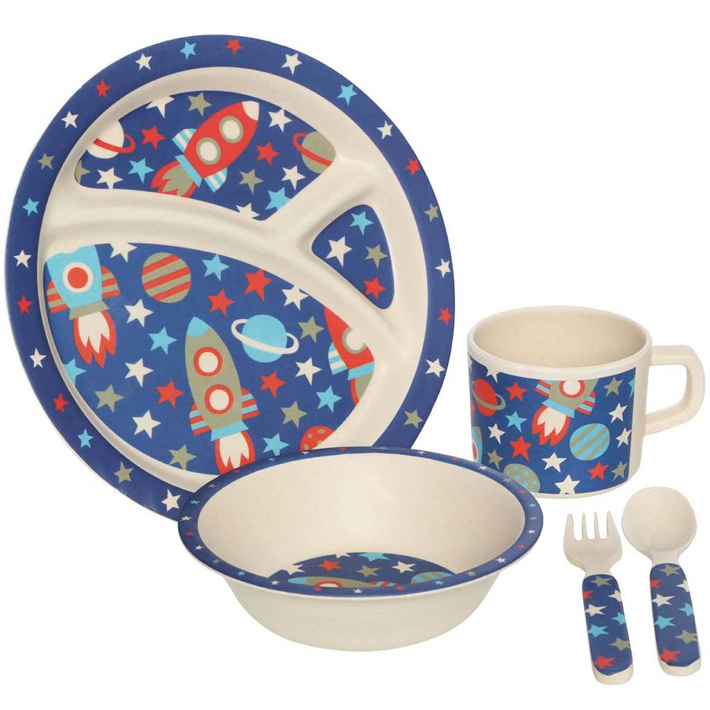 Round Bamboo Fiber Space Dinner Set