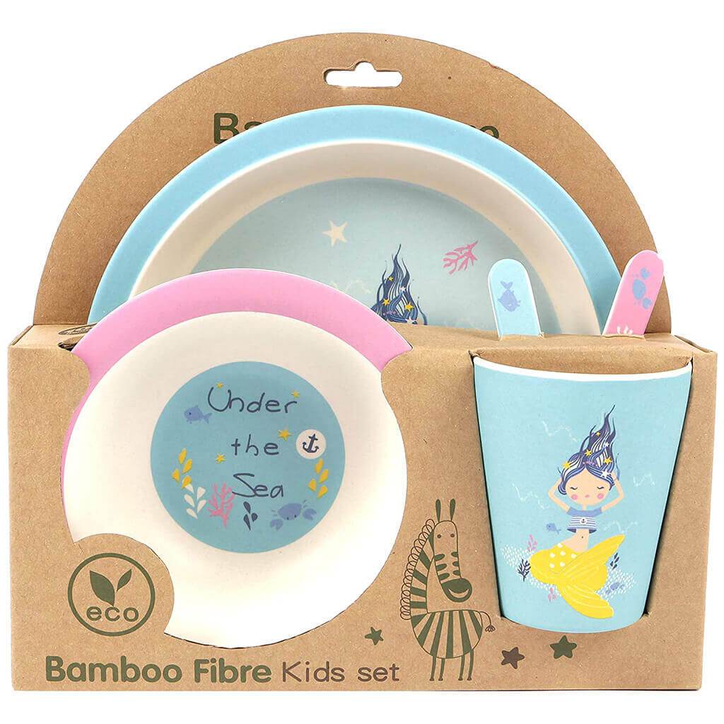 Square Bamboo Fiber Mermaid Dinner Set