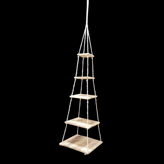 Square Wooden Hanging 5-Layers Plant Hanger 53in 